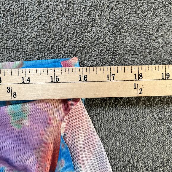 Love Highlight Pants Cover Up Womens XL Multicolor Mesh Sheer Ruffle Psychedelic - Picture 11 of 11